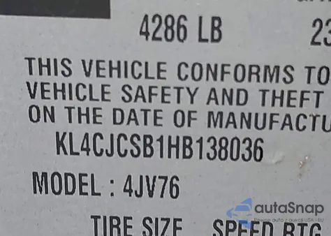 2017 Buick Encore Essence from USA, damaged, VIN KL4CJCSB1HB138036